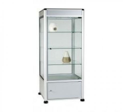 Click Here To Enlarge This Photo Of UB12 - 3&sol;4 Display Tower Showcase with Header Panel and Storage