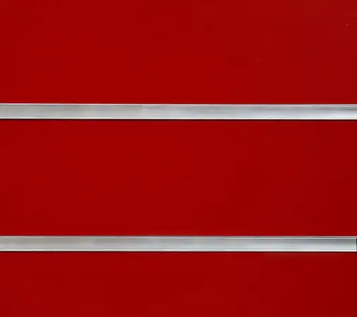 Click Here To Enlarge This Photo Of Red Slatwall Panels - 2400mm x 1200mm